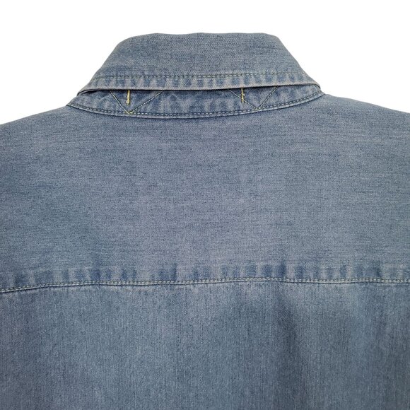 Orvis Mens L Shirt Denim Button Up Lightweight Work Barn Chore Shacket Outdoors - Picture 10 of 10